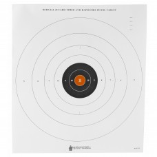 Action Target B-8, 25-Yard Timed And Rapid Fire Target, Black With Orange Center X-Ring, 21