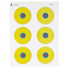 Action Target PR-BE6, High Visibility Fluorescent 6 Bull's-EyeTarget, Black/Red/Yellow, 17.5