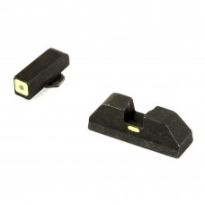 AmeriGlo Combative Application Pistol Sight for Glock 17,19,22,23,24,26,27,33,34,35,37,38,39, Green/Green, Green Tritium Front Sight with Lumi Outline, Rear Sight Lumi Horizontal Line in Center GL-614