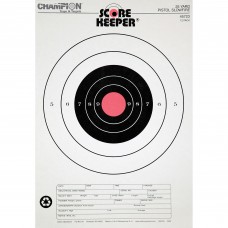 Champion Traps & Targets Orange Bullseye Scorekeeper Target, 25 Yard Pistol Slow Fire, 12 Pack 45723