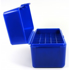 FS Reloading Plastic Ammo Box Small Rifle 50 Round Solid Blue