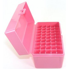 FS Reloading Plastic Ammo Box Small Rifle 50 Round Solid Pink