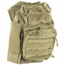 NCSTAR First Responder Utility Bag, Nylon, Tan, MOLLE / PALS Webbing, Rear Concealed Carry Pocket, Shoulder Strap CVFRB2918T