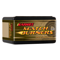 Barnes Match Burner .22 Caliber .224 Diameter 52 Grain Hollow Point Flat Base Bullets box of 100