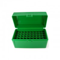 FS Reloading Plastic Ammo Box Large Rifle 50 Round Solid Green