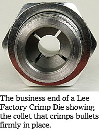 Lee Factory Crimp Die end view showing collet detail